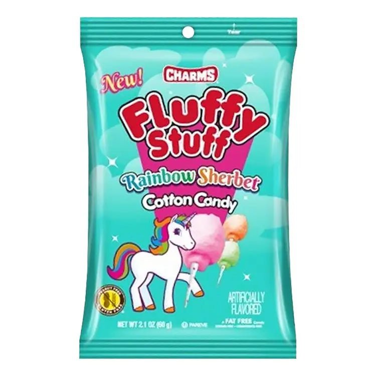 Charms Fluffy Stuff Cotton Candy Rainbow Sherbet 60g - OhMyCandyBox