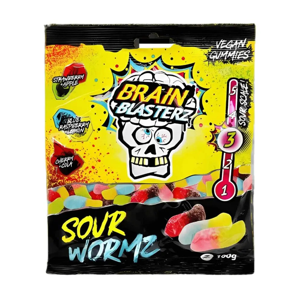 Kisela bombonijera Brain Blasterz Sour Wormz u vrećici 100 g