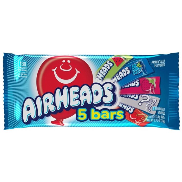 Airheads Assorted Flavours 5 Bar Pack 78g - Američki slatkiši - OhMyCandyBox Hrvatska