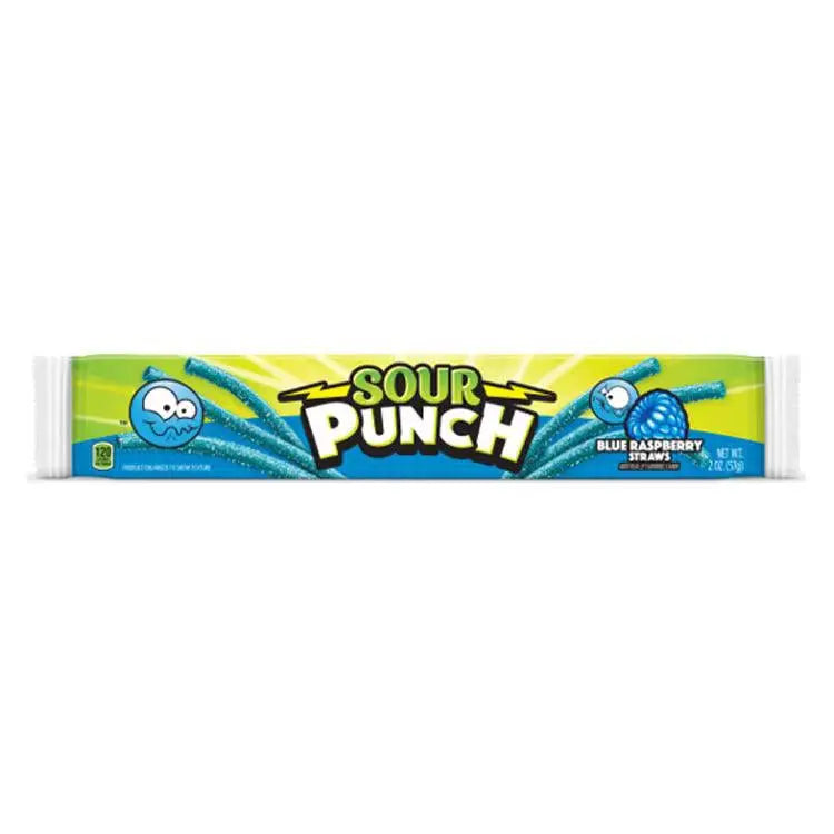 Sour Punch Blue Raspberry Straws 57g OhMyCandyBox