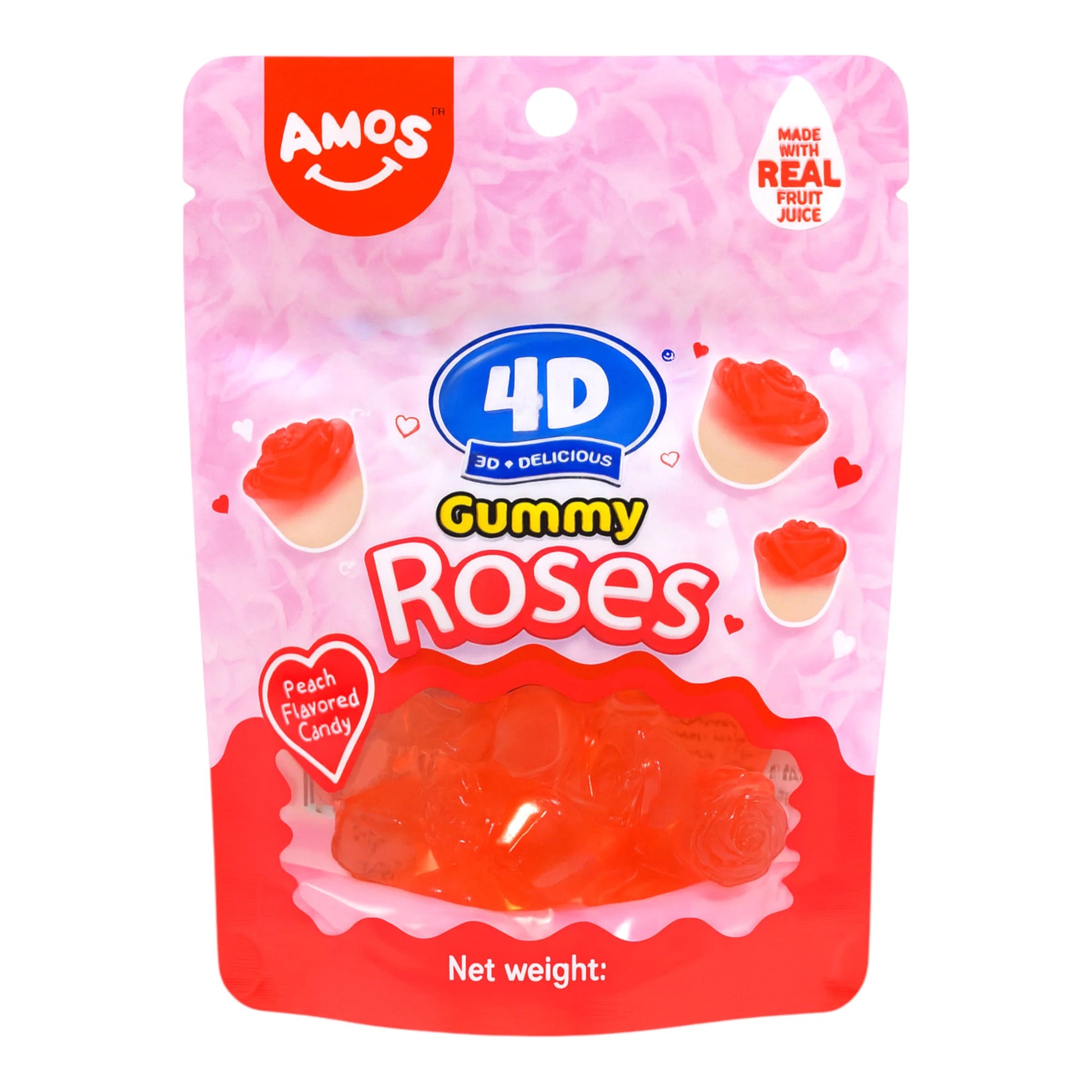 Amos Candy 4D Gummy Roses 65g - OhMyCandyBox