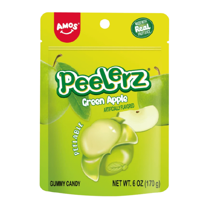 Amos Peelerz Gummy Green Apple 170g - OhMyCandyBox