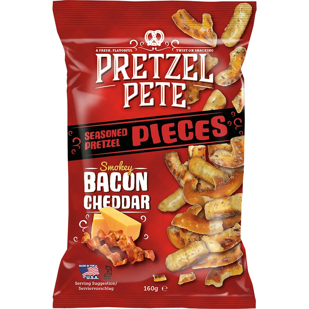 Pretzel Pete Pieces Smokey Bacon Cheddar 160g