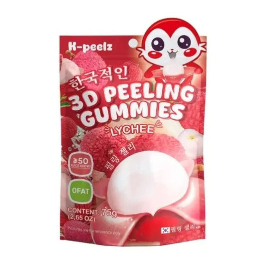 K - Peelz Lychee 3D Peeling Gummies 75g - OhMyCandyBox